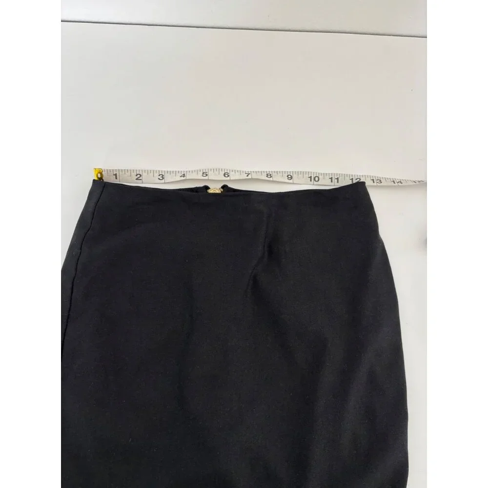 Mini Skirt Small BodyCon Gold Zip Adjustable Slit Streetwear Minimalist Preppy - Picture 7 of 15